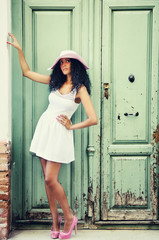 Naklejka premium Young black woman, model of fashion