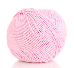 Knitting yarn isolated on white