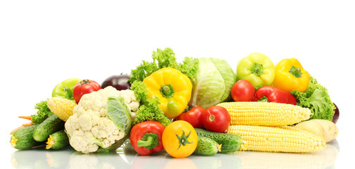 Fresh vegetables isolated on white