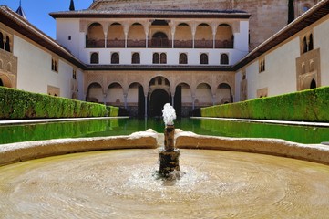 The Court of the Myrtles and Comares tower, Alhambra, Granada
