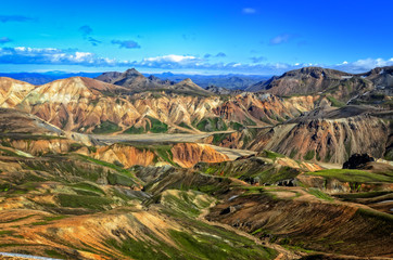 Landmannalaugar colorful rhyolite mountains landscape, Iceland - 45355645