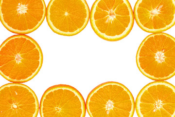 Oranges close up isolated on white