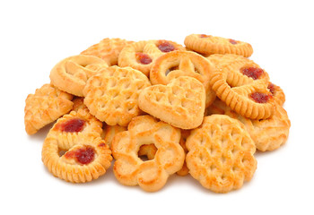 Diverse cookies isolated on white background