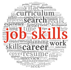 Job skills in word tag cloud