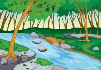 Draagtas rivier stroomt in de natuur © GraphicsRF
