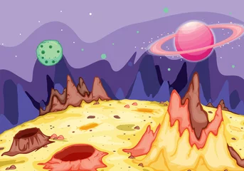Printed kitchen splashbacks Cosmos planet surface