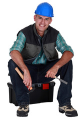 Working sat on tool box