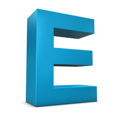 Letter E 3d render illustration isolated