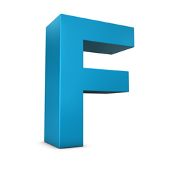 Letter F 3d render illustration isolated