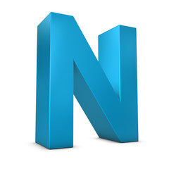 Letter N 3d render illustration isolated