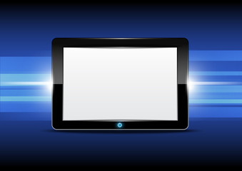 Tablet computer with shiny background