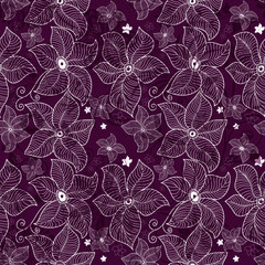 Seamless violet lace pattern