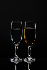 Celebration toast with colors special drinks glasses