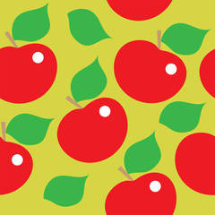 Seamless pattern of red apples