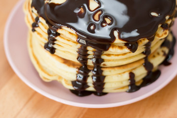 Pancakes with chockolate sipup