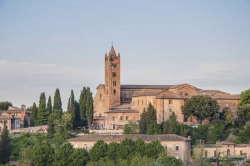 Fototapeta na wymiar San Francesco, a church in Siena, Tuscany, Italy.