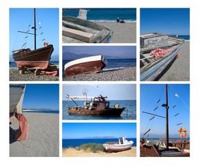 Collage of fishing boats