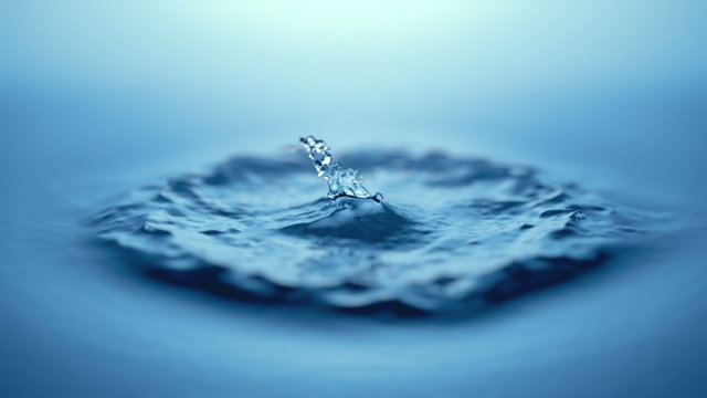 Drop falls into the water