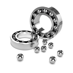 3d Ball bearing cases and scattered ball bearings