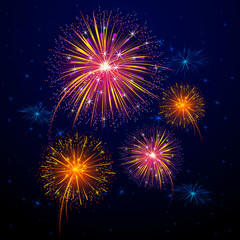 vector illustration of colorful firework for celebration