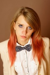 Girl with bow tie