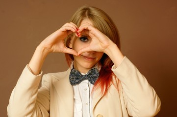 Girl showing love © GieZetStudio
