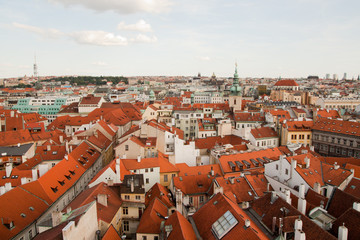 Fototapeta na wymiar Widok z lotu ptaka Praga, Republika Czeska od Old Town City Hall