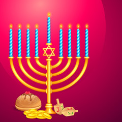 vector illustration of manorah wishing Israel New Year