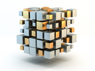 Silver and gold 3D Blocks