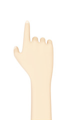 Obraz premium Hand Touching Something isolated on white background