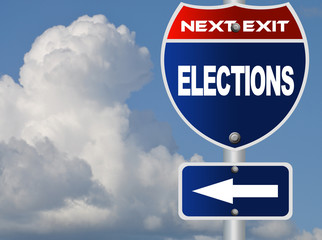 Elections road sign