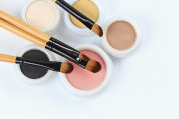 makeup brush and cosmetics