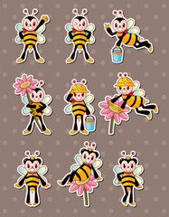 cartoon bee boy stickers