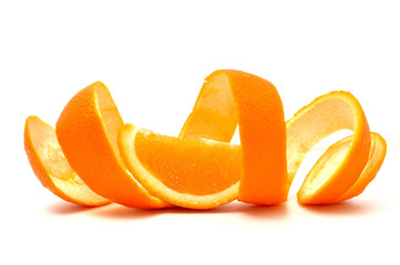 Fototapeta na wymiar orange peel isolated on white background
