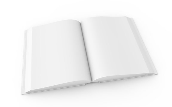 white book on white - open version