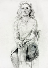 Woman sitting sketch