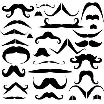 Set of mustaches for fun