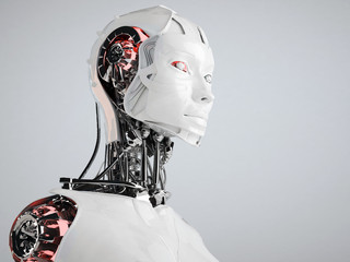 robot  android women - obrazy, fototapety, plakaty