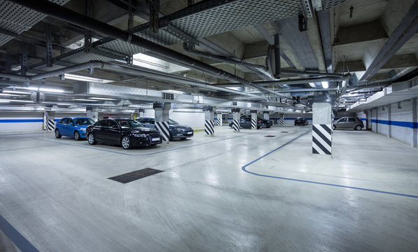 Parking garage, underground interior