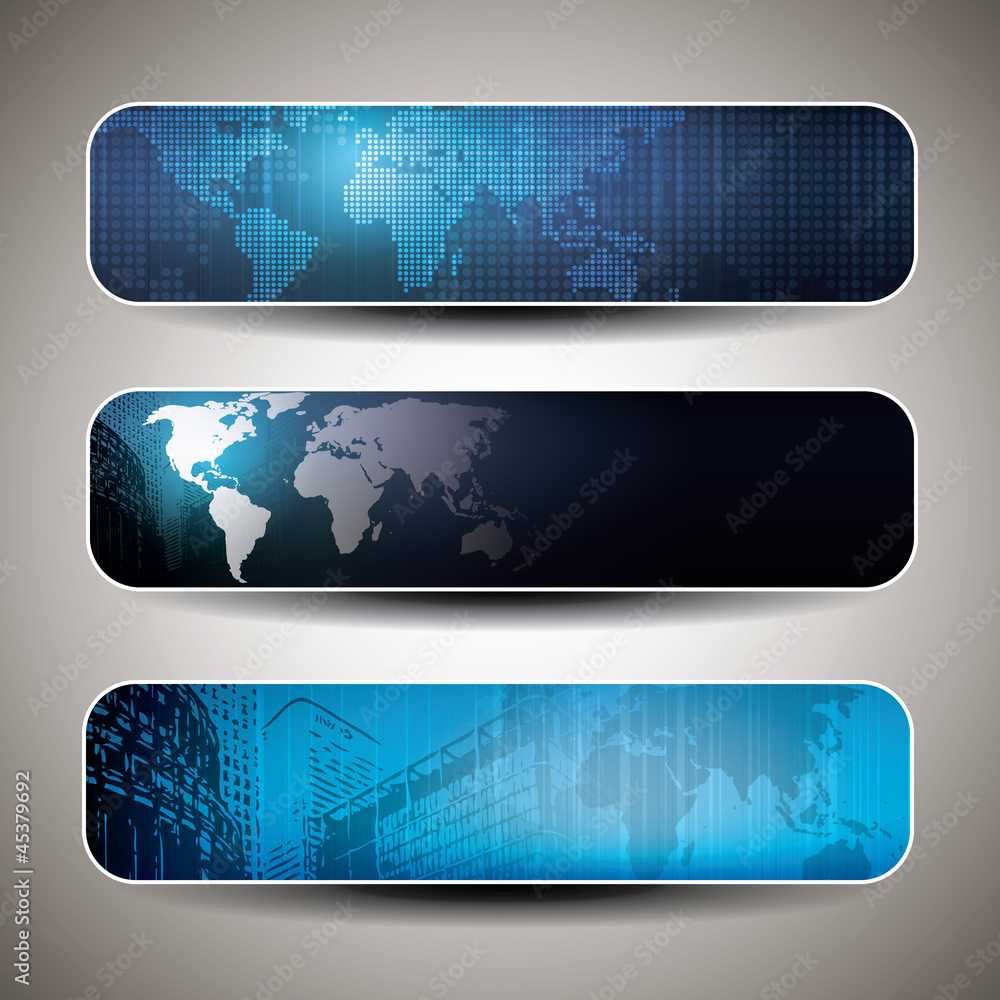 Wall mural vector set of three header designs