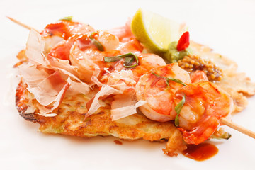 kebab with shrimps