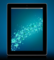 Tablet PC display with abstract background