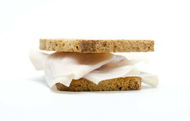 Toast bread with turkey ham slice