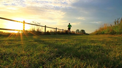 Running at sunset
