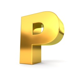 3d golden letter collection - P