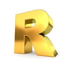 3d golden letter collection - R