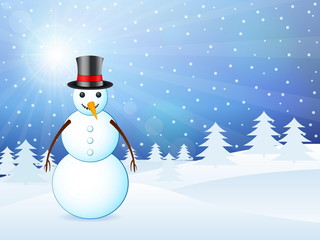 winter landscape snowman