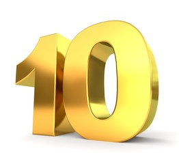 3d golden number collection - 10
