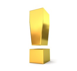 3d golden sign collection - exclamation mark
