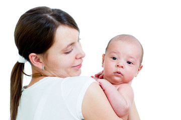 Portrait of small baby and his mother